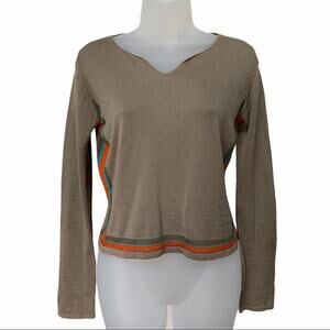 Armand Ventilo Long Sleeve Knit Color Stripe Detail Shirt Women's